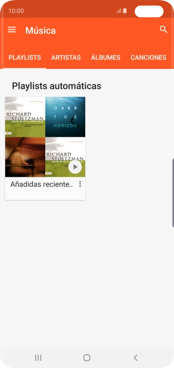 Pulsa una categoría y desplázate al archivo de música deseado.