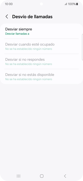 Pulsa el tipo de desvío deseado.