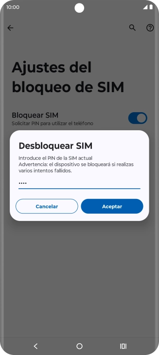 Introduce tu código PIN y pulsa Aceptar.