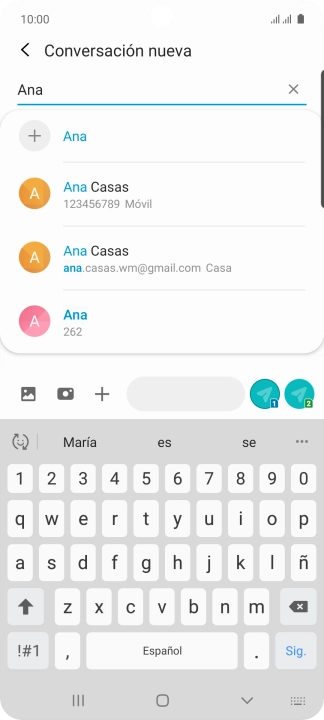 Pulsa el contacto deseado.