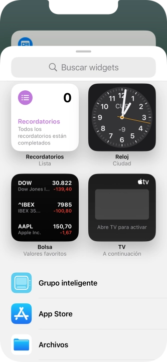 Pulsa el widget deseado.