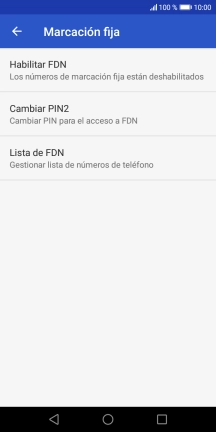 Pulsa Habilitar FDN para activar la marcación fija.