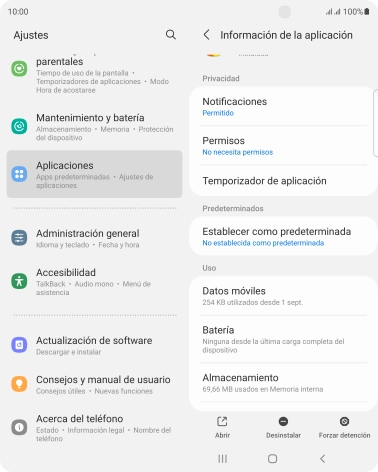 Pulsa Almacenamiento.