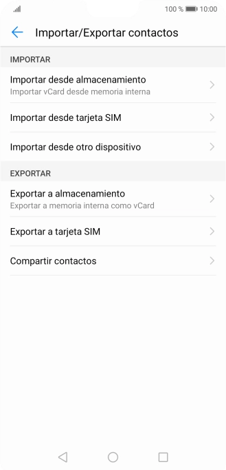 Pulsa Importar desde tarjeta SIM.
