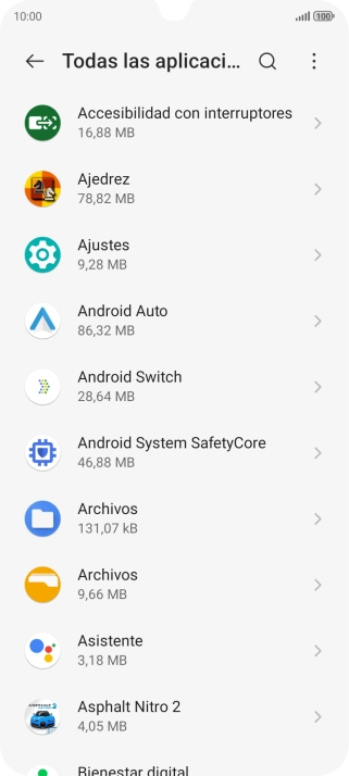 Pulsa la app deseada.