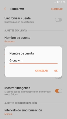 Introduce el nombre deseado de la cuenta de correo electrónico y pulsa OK.