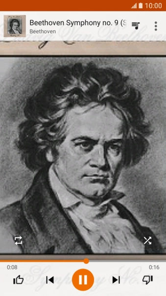 Pulsa la flecha hacia la derecha para ir al archivo de música siguiente.