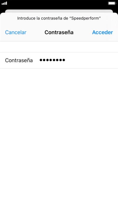 Introduce la contraseña de la red wifi y pulsa Acceder.
