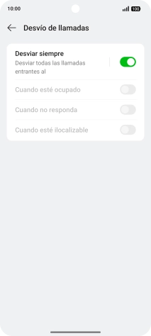 Pulsa el indicador  junto al tipo de desvío deseado.