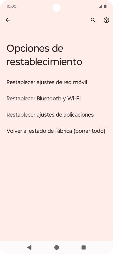 Pulsa Restablecer ajustes de red móvil.