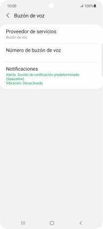 Pulsa Número de buzón de voz.