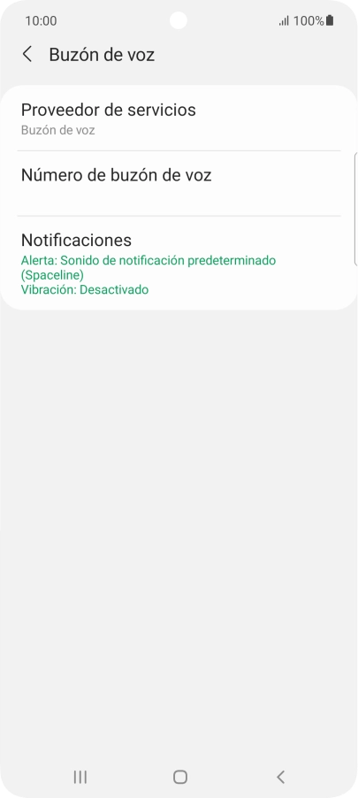 Pulsa Número de buzón de voz.