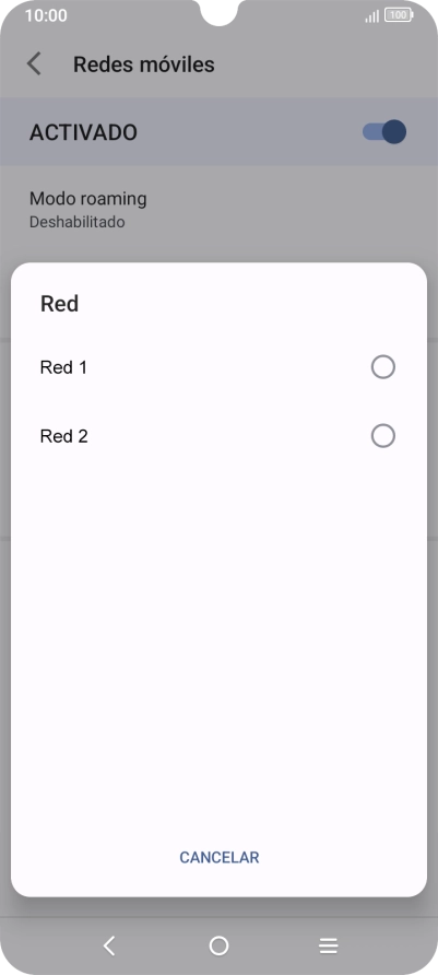 Pulsa la red deseada.