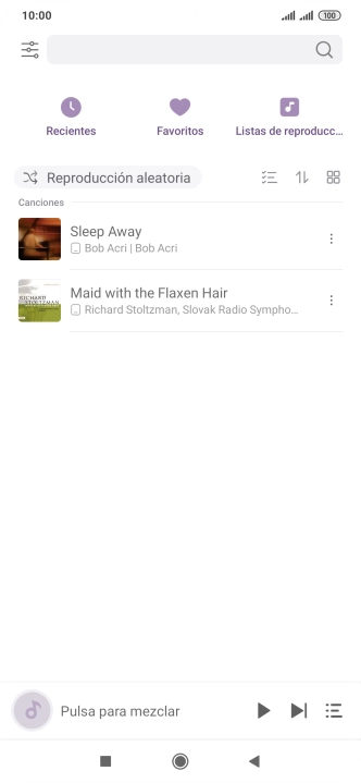 Pulsa el archivo de música deseado.