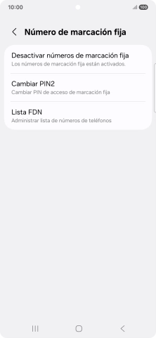 Pulsa Desactivar números de marcación fija.