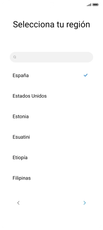 Pulsa el país o el área deseados.