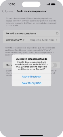 Si la función de wifi está activada, pulsa Solo Wi-Fi y USB.
