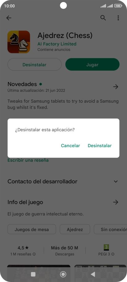Pulsa Desinstalar.