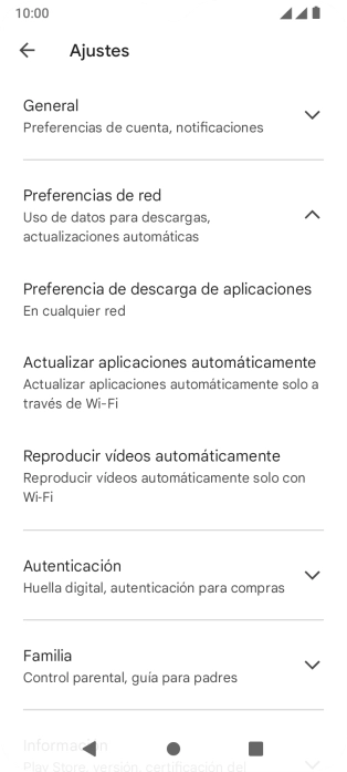 Pulsa Actualizar aplicaciones automáticamente.