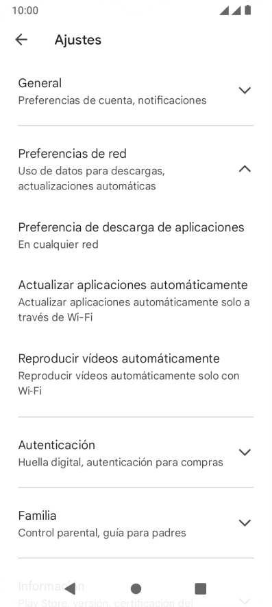 Pulsa Actualizar aplicaciones automáticamente.