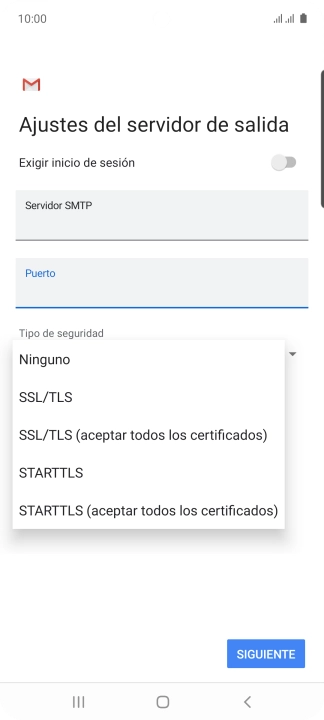 Pulsa Ninguno para desactivar la función.