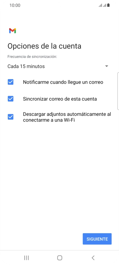 Si aparece en la pantalla esta imagen, tu cuenta de correo electrónico ha sido reconocida y configurada automáticamente. Sigue las indicaciones de la pantalla para introducir más información y terminar la configuración.