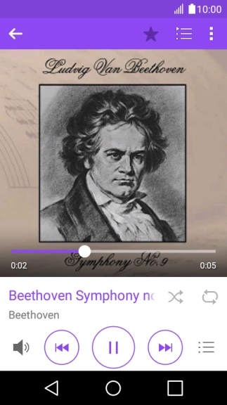 Pulsa la flecha hacia la derecha para ir al archivo de música siguiente.