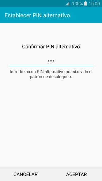 Vuelve a introducir el código PIN y pulsa ACEPTAR.