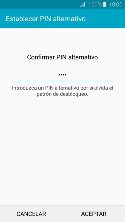 Vuelve a introducir el código PIN y pulsa ACEPTAR.