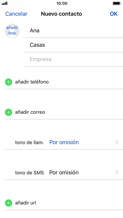 Pulsa añadir teléfono.