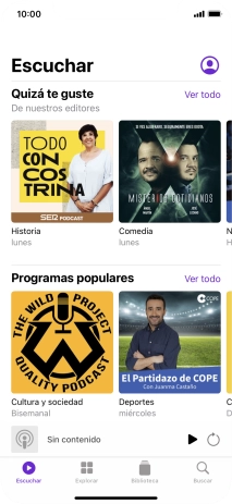 Desliza el dedo hacia arriba desde la parte inferior de la pantalla para terminar y volver a la pantalla de inicio.