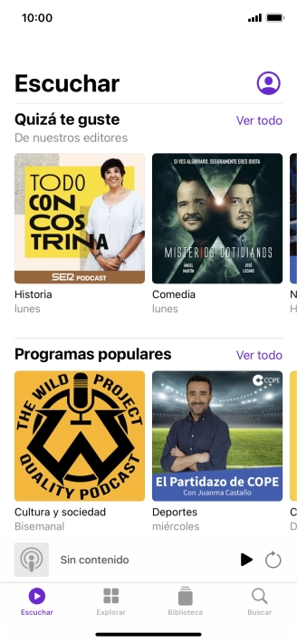 Desliza el dedo hacia arriba desde la parte inferior de la pantalla para terminar y volver a la pantalla de inicio.