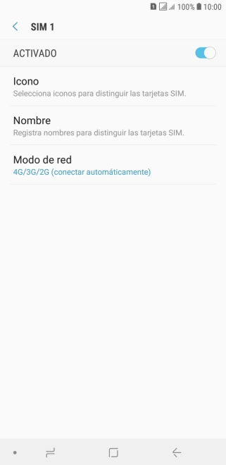 Pulsa el indicador para activar o desactivar la tarjeta SIM deseada.