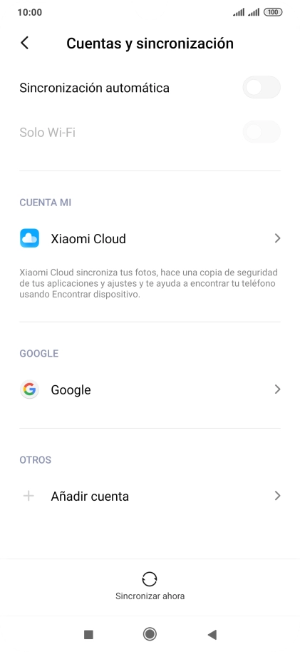 Pulsa la cuenta deseada.
