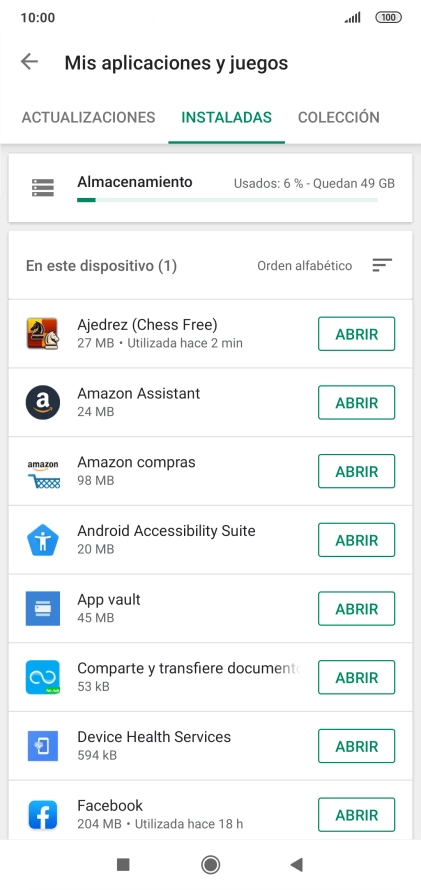 Pulsa la app deseada.