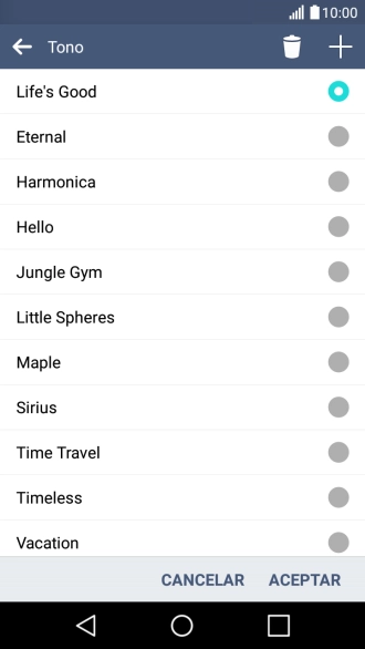 Pulsa el icono de añadir timbre de llamada.