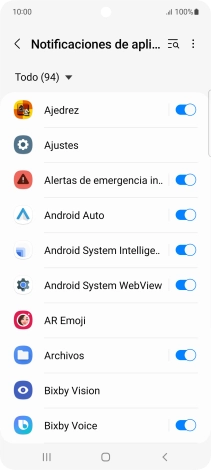 Pulsa el indicador junto a las apps deseadas para activar o desactivar la función.