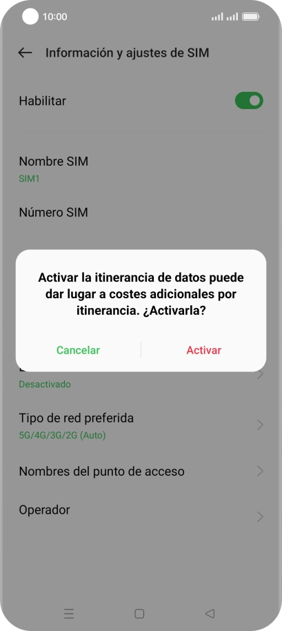 Si activas la función, pulsa Activar.