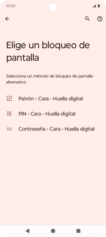 Pulsa el código de seguridad deseado y sigue las indicaciones de la pantalla para crear un código de seguridad del teléfono adicional.
