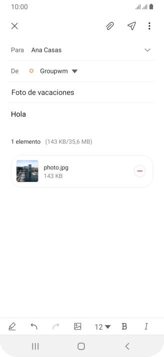 Pulsa el icono de enviar.