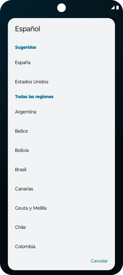 Pulsa el país deseado.