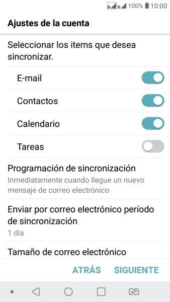 Si aparece en la pantalla esta imagen, tu cuenta de correo electrónico ha sido reconocida y configurada automáticamente. Sigue las indicaciones de la pantalla para introducir más información y terminar la configuración.