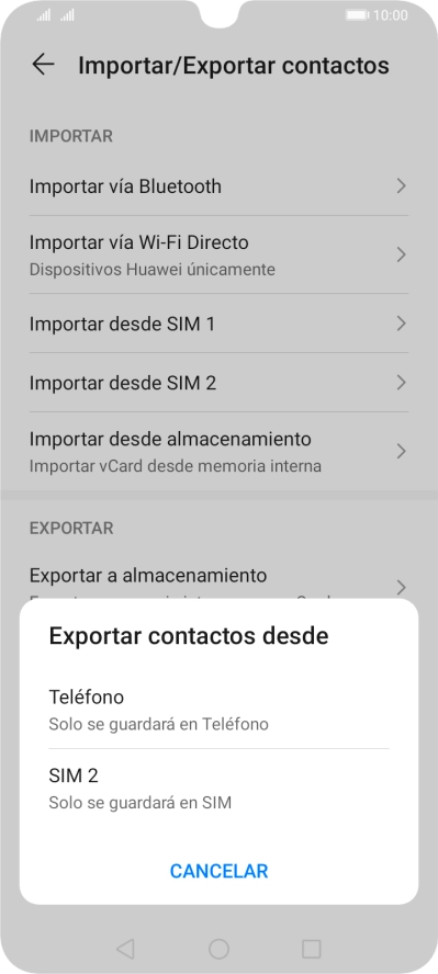 Pulsa Teléfono.