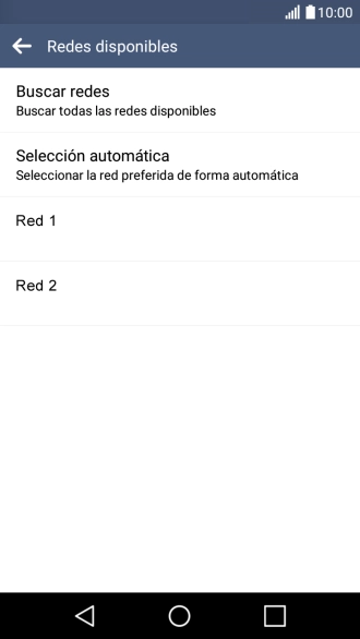 Pulsa la red deseada.