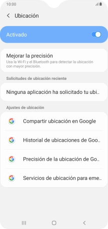 Pulsa Precisión de la ubicación de Go...