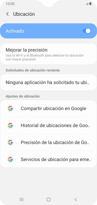 Pulsa Precisión de la ubicación de Go...