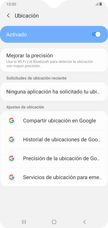 Pulsa Precisión de la ubicación de Go...