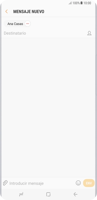 Pulsa en el campo de escritura  y escribe el texto del mensaje corto.