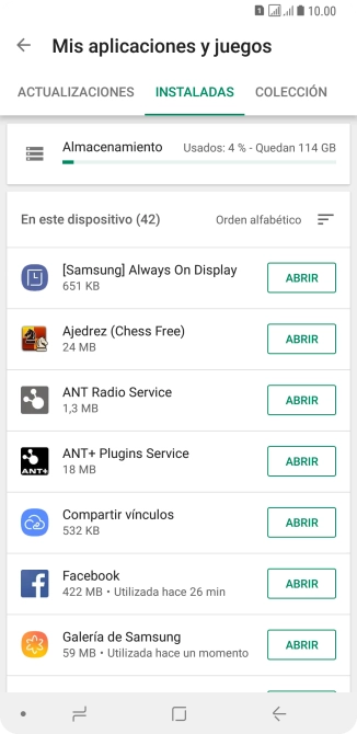 Pulsa la app deseada.