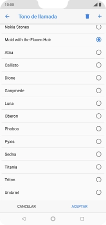 Al encontrar un timbre de llamada de tu gusto, pulsa ACEPTAR.